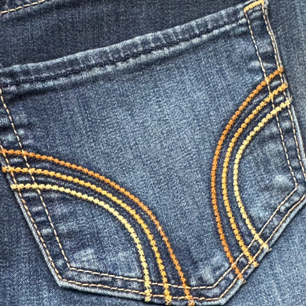 Hollister Women’s Juniors 7R (27-28) Y2K Jeans Low Rise Skinny Stretch Dark Blue - Picture 7 of 15